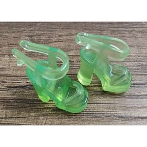 Barbie Translucent High Heel Chunky Open Toe Doll Shoes Neon Green  Z1